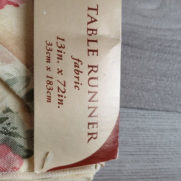 Home Trends Floral Fabric Table Runner 13" x 72" Cotton & Polyester - Picture 5 of 5